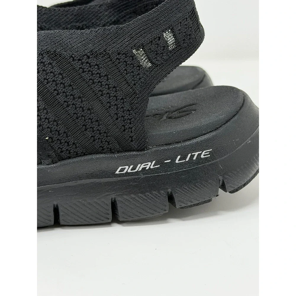 Skechers Cali Flex Appeal Women's 9 Black Yoga Foam Dual-Lite Slingback Sandals